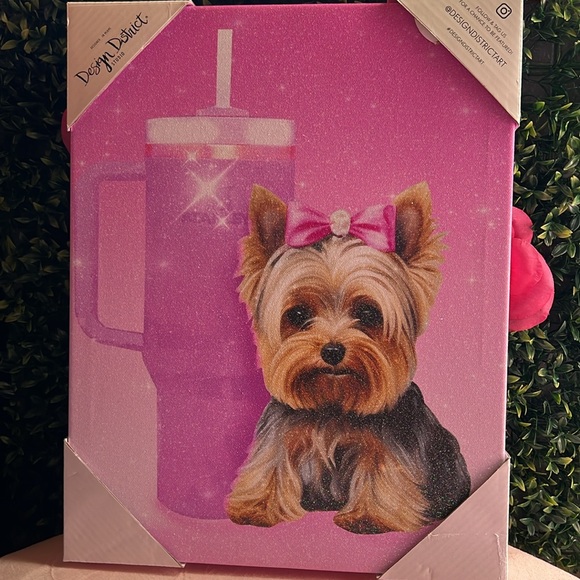 🩷🌸Pink Stanley & Yorkie glam room art - Design District - Picture 3 of 9